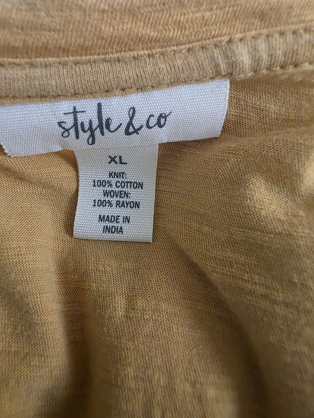 Style & Co. Layered Sleeveless Tunic Tank in Mustard - Picture 3 of 5
